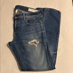 Rag & Bone | Dre Boyfriend Medium Blue Distressed Jean - Size 27